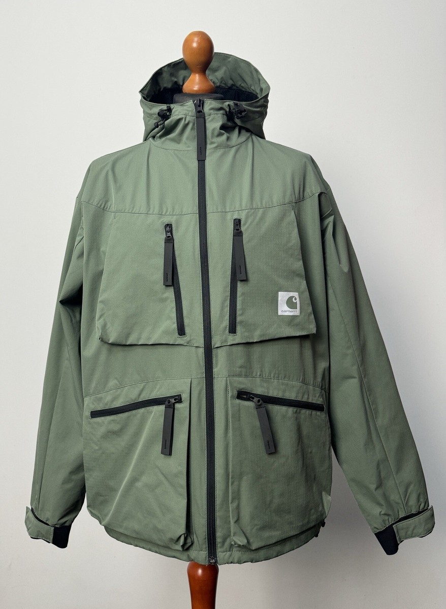 Carhartt WIP men's Hurst hooded jacket dollar green size L p2p 24