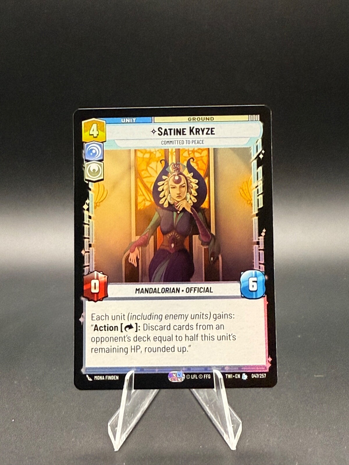 Star Wars Unlimited TWI - Foil - Satine Kryze - Legendary - 047/257- NM