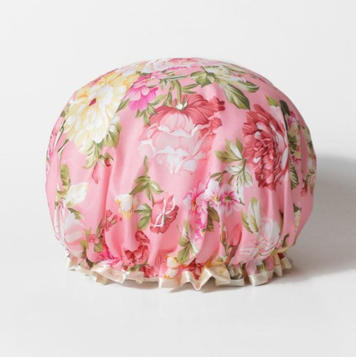 Waterproof Shower Cap Women's Double Layer Thicken Bath Cap Hair Hat - Picture 11 of 12