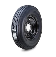 ZEEMAX Trailer Tire Assembly ST225/90D16 10-Ply Black Mod Rim 8 Lug on 6.5"