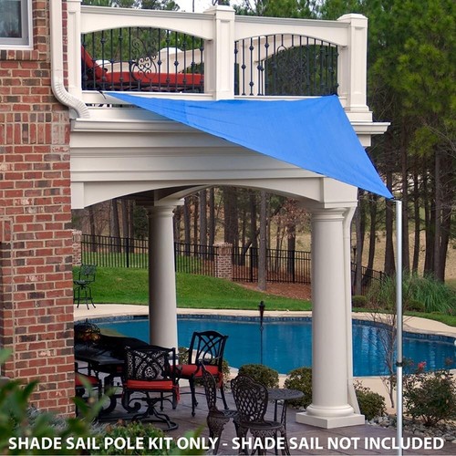 King Canopy Sun Shade Sail 9-Feet Extension Pole Kit Contains Rope,Stakes - Picture 3 of 5