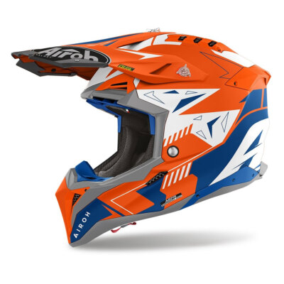 Airoh Aviator 3 Spin Orange Fluo Matte Motocross Helmet ECE 22.06