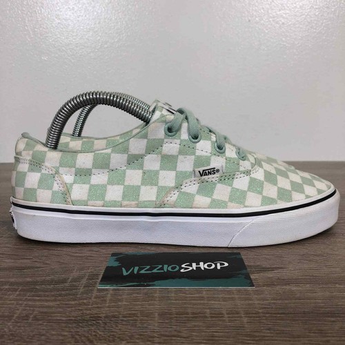 green white checkered vans