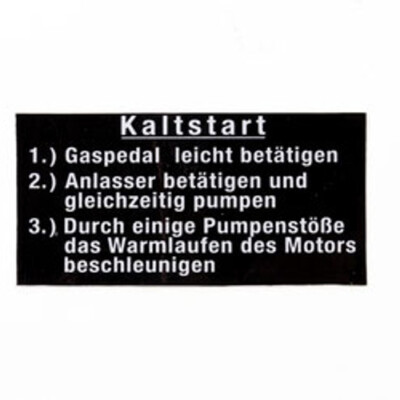 Unimog 403-406-416-421 STICKER Cold Start Pump 137