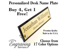 DESK NAME PLATE for office desk sign plaque EXECUTIVE Custom Engraving Services