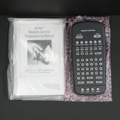 ADAPTIVE MICRO SYSTEMS 1072-1111 Alpha Sign Remote w/ Manual