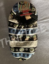 NWT M/L Disney Mandalorian Baby Yoda Star Wars Holiday Slipper Socks Men Unisex