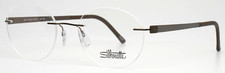 SILHOUETTE 5447 40 6055 5452 Brown Mens Round Rimless Eyeglasses 50-18-140 B:42