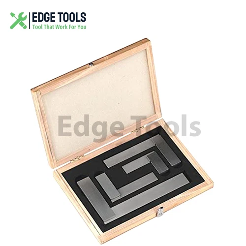 2 3 4 & 6 Inch Engineers Square Set 4 pc Square In Wooden Case Try Square USA