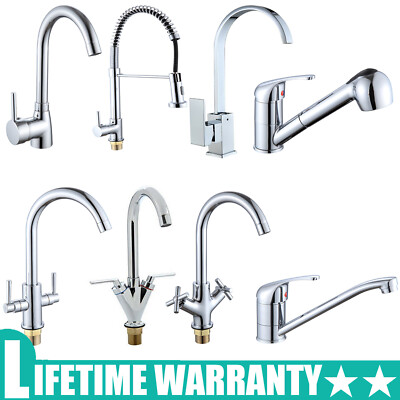 DAYPLUS Kitchen Tap Sink Mixer Tap Swivel Modern Chrome Basin Waterfall ...