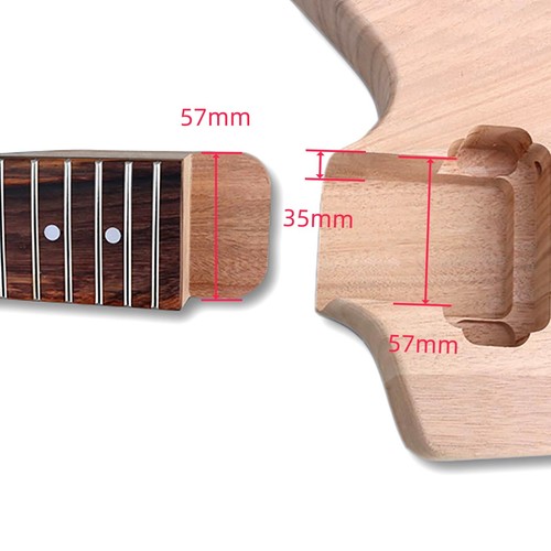 Electric Guitar Kits 22 Frets 24.75 Inch Guitar Neck for Explorer Guitar Parts - Bild 7 von 11