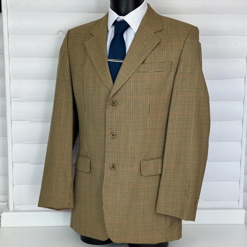 DAKS Classic Hounds Tooth Check English Country Wear Blazer Sports Jacket 44L