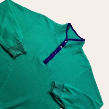 Vintage Fleece Jacket Womens Medium 1/4 Snap-t Style Mint Green The Great Plains
