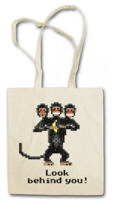 LOOK BEHIND YOU! STOFFTASCHE Three Headed Game Secret of Monkey East Island