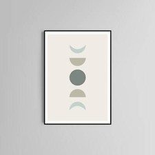 Moon phase poster print Abstract print Eco Print Moon Print Boho  Poster Wall