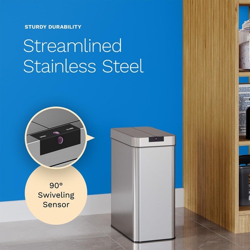 Durable 2.4 Gallon Sensor Trash Can with Butterfly Lid – Space-Efficient Design - 第 8/11 張圖片