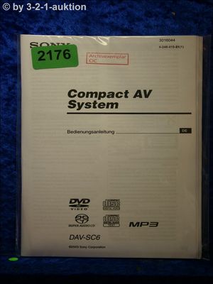 Sony Bedienungsanleitung DAV SC6 Compact AV System (#2176)