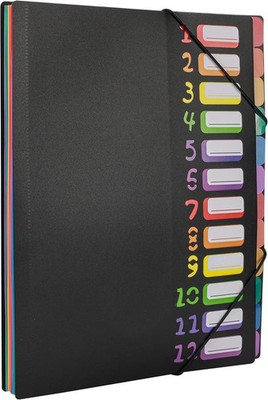 Rainbow Tab Expanding File Folder - 24 Pockets, Durable A4 Letter Size