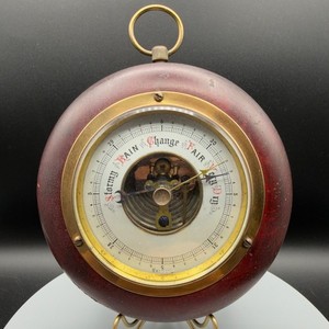 Vintage Stellar West Germany Wood Barometer Stormy Rain Fair Very Dry