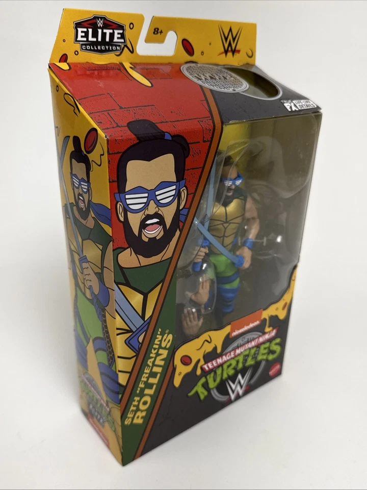 Figura de acción TMNT X WWE Elite Collection Seth "Freakin" Rollins Leonardo sellada Foto 3 de 4