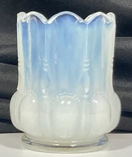 Vtg Boyd Opalescent Glass Beaded Oval Paneled Toothpick Holder RARE NOT Marked