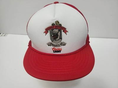 VINTAGE COORS LIGHT BEER WOLF UNIVERSITY  TRUCKERS SNAPBACK HAT RARE KNIGHTS OF