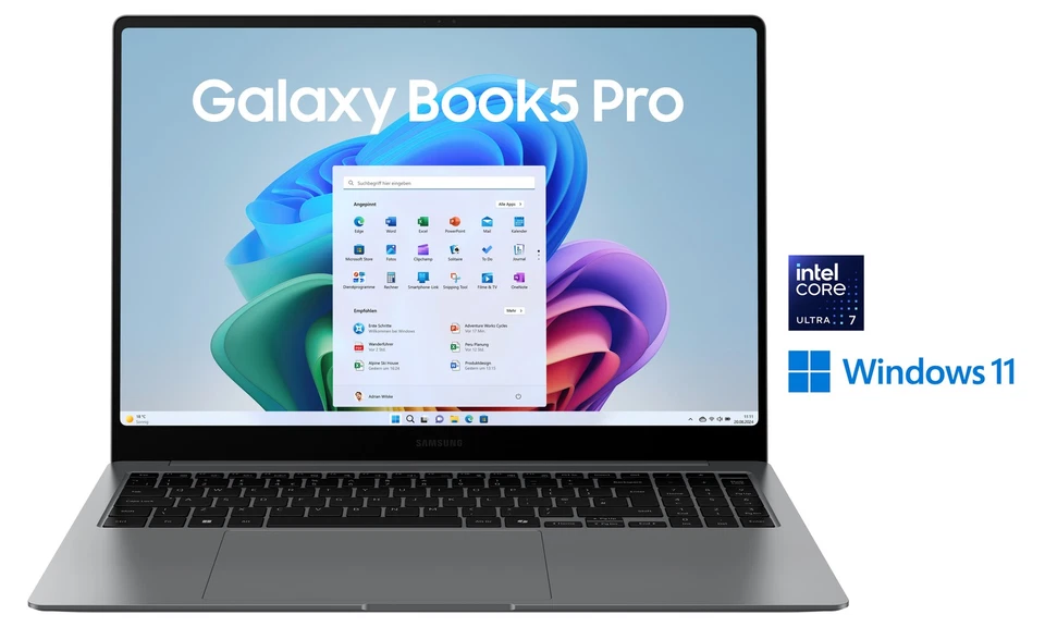 Samsung Galaxy Book5 Pro 512GB Grau 16" Touchdisplay Windows Notebook 16GB RAM