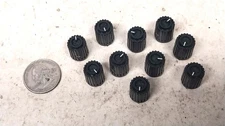 9 Nice Small Black Knob 1/8" Shaft / Old Vintage Ham Radio Receiver Test Set