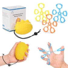 Fanwer Stress Ball for Adults and Hand Grip Strengthener Set, Hand Therapy Ba...