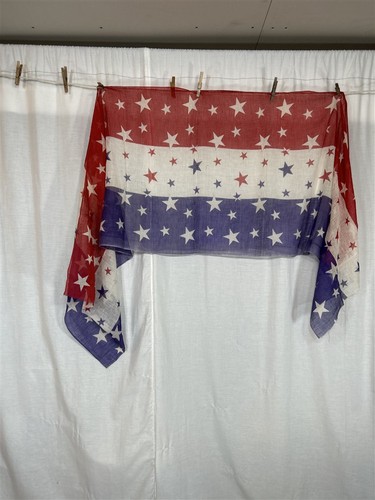 antike Wimpelkette rot weiß blau Sterne 25x90 Bürgerkriegszeit original sehr gut  - Bild 3 von 4