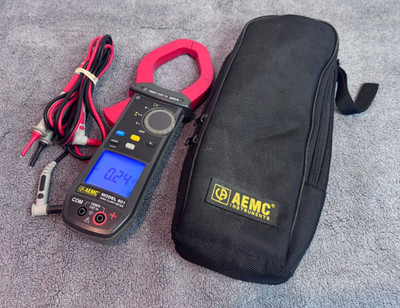 AEMC Model 601 Clamp On Amp Meter with Pouch and Leads