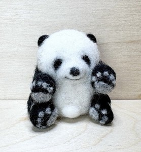 Artisan Miniature Needle Felted BABY PANDA Handmade Figurine With Feet Pads! 2”