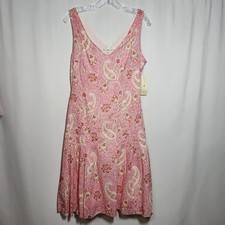 Tommy Hilfiger Women's Sleeveless Dress Floral Paisley Print Size 6 VNeck Lined