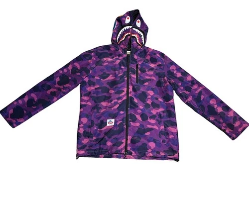Purple Camo Bape Bathing Ape Hooded Jacket Medium  image 2