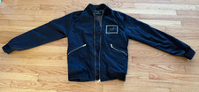 Scotch Soda Satin Feel Logo Bomber Jacket Black Size Medium Minor nicks collar