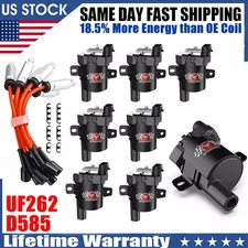 UF262 Ignition Coil & Spark Plug Wire Set For Chevy Silverado GMC 4.8L 5.3L 6.0L
