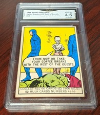 1966 Donruss Marvel Super Heroes Hulk #52 VG-EX+ GMA 4.5 Grade Vintage Card!
