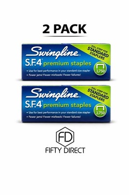 Swingline SF4 Premium Staples 2 Pack Standard Stapler 3,750 Staples Per Box