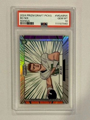 2024 Panini Prizm Draft Picks - Bo Nix Manga (RC) PSA 10