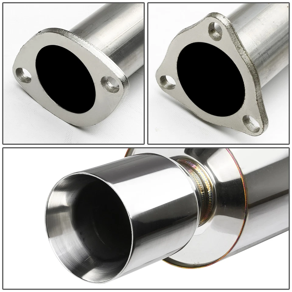 FOR 94-01 INTEGRA SEDAN GS/RS/LS STAINLESS CATBACK EXHAUST MUFFLER 4"ROLLED TIP - Изображение 2 из 4