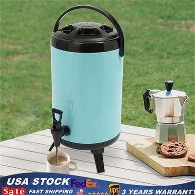 10L Stainless Steel Insulated Beverage Dispenser W/ Faucet for Hot Water Coffee