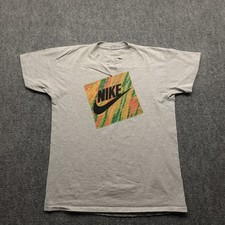 Vintage 90s Nike Wild Graphic T-Shirt Men's Large L Grey Made in USA Retro