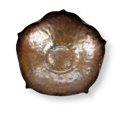 #ad Vintage Laguna Craftsmen Hammered Copper Bowl Scalloped Rim 9quot; Mid Century $49.10