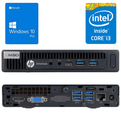 HP EliteDesk 800 G2 mini PC i3-6100T 8/16/32GB - 256/512/1024GB SSD Win 10 Pro