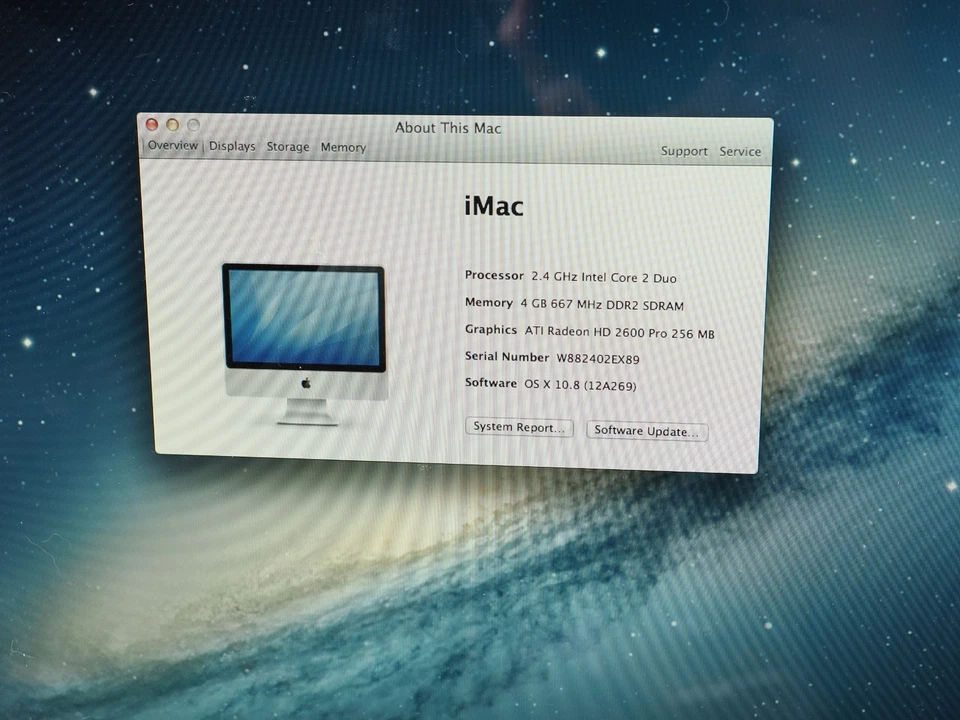 Apple iMac 24-inch Mid 2007 Intel Core 2 Duo 2.4 Ghz 4GB 320GB HD A1225 - Image 2 of 4