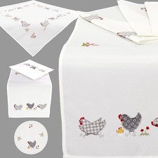 Tischdecken Ostern Bestickt Tischläufer Küche Weiß Ostertischdecken Tischwäsche