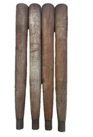 4 Mid Century Salvage Wood Coffee Table Legs 6.75” Tall MCM Metal Tip Crafter
