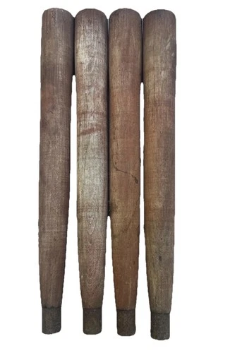 4 Mid Century Salvage Wood Coffee Table Legs 6.75” Tall MCM Metal Tip Crafter