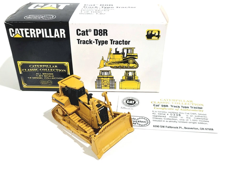 Caterpillar Cat D8R Dozer - Yellow - CCM Brass HO 1:87 Scale Model New - Image 3 of 4