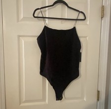 Wild Fable Black One Piece Bodysuit Women's Size L Solid Opaque